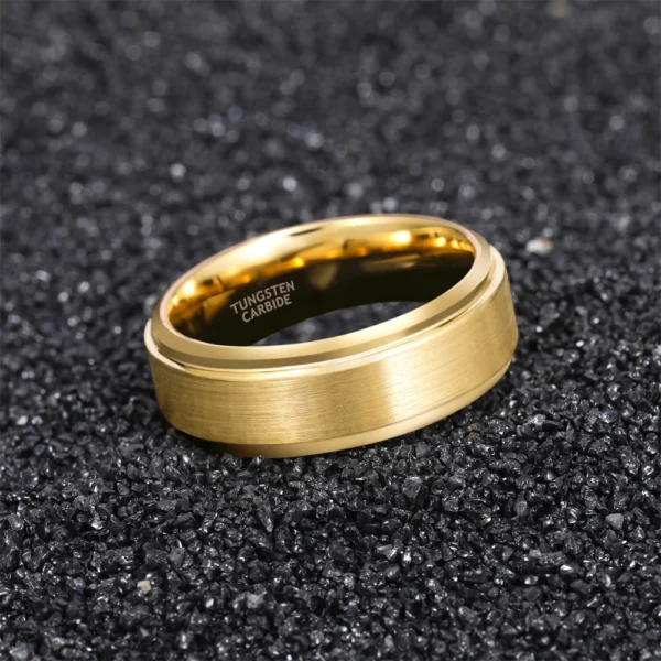 OLAN 6mm/8mm Free Sample Tungsten Ring Gold Plated Brushed Wedding Rings Third Party Appraisal Men Ring Gold Plated - Image 4