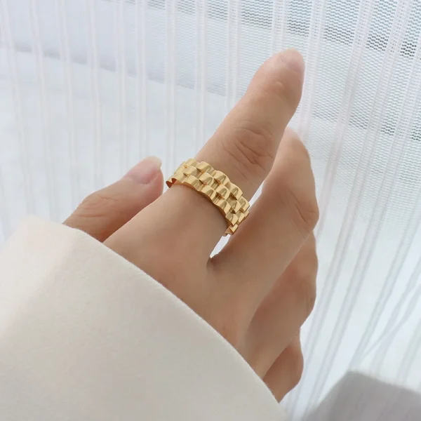 Europe and America Exaggerated Cold Thick Watchband Index Finger Ring Titanium Steel Ring - Image 3