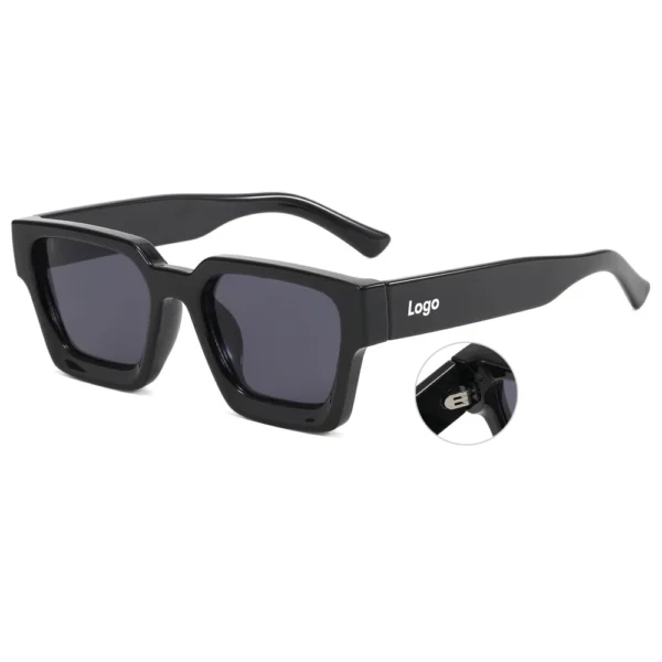 Superhot Eyewear SP009 Custom Logo Private Label Sun Glasses Vintage Black Chunky Square Sunglasses - Image 6