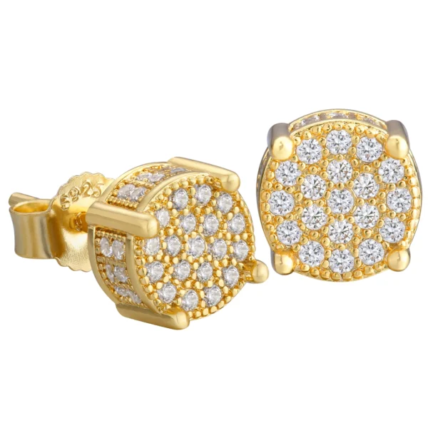 KRKC Fashion 14K/White Gold Plated Round CZ Stud Earrings - Image 6