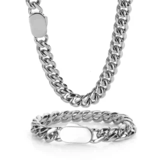 HipHop Jewelry 316L 18k Gold Plated Stainless Steel Wholesale Necklace Bracelet for Men Women Cuban Link Chain