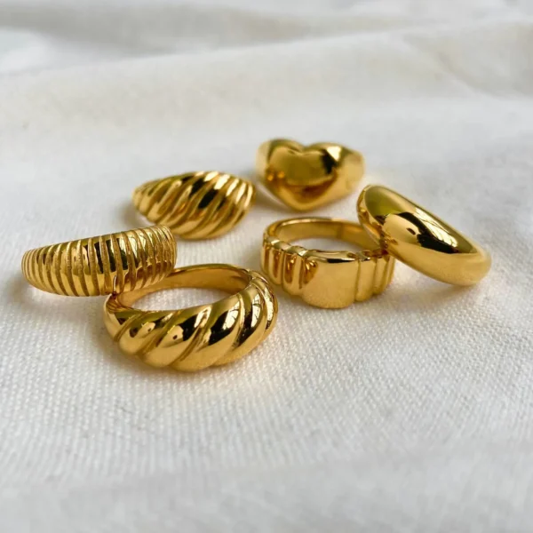 Classic 18K Gold Plated Stainless Steel Women Ring Fashion Jewelry for Parties and Gifts - Image 6