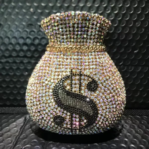Women Money Pocket Bag Bling Diamond Party Handbag Hand Rhinestone Clutch Purse Evening Bags - Image 6