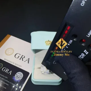 Ready to Ship GRA Certificates Low Price Classic  Hip Hop Fire Jewelry Iced Out VVS1 Moissanite Shining Diamond  Man Ring