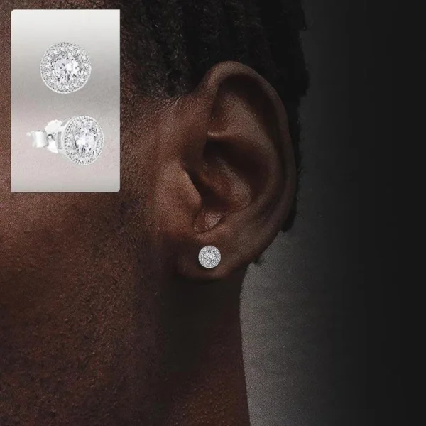 Simple Round Earrings for Men Hip Pop Rock Classic Cubic Zirconia Gold Color Minimalist Ear Rings Retro Jewelry Male Gift - Image 4