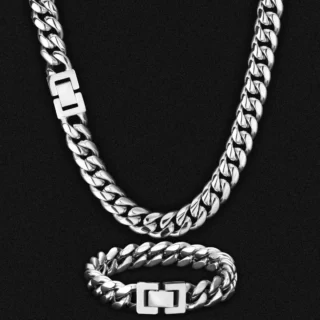 12mm Big Heavy Miami Men Necklace 18K Real Gold Plated Miami Stainless Steel Women Boy Hip Hop Jewelry Bracelet Cuban Link Chain