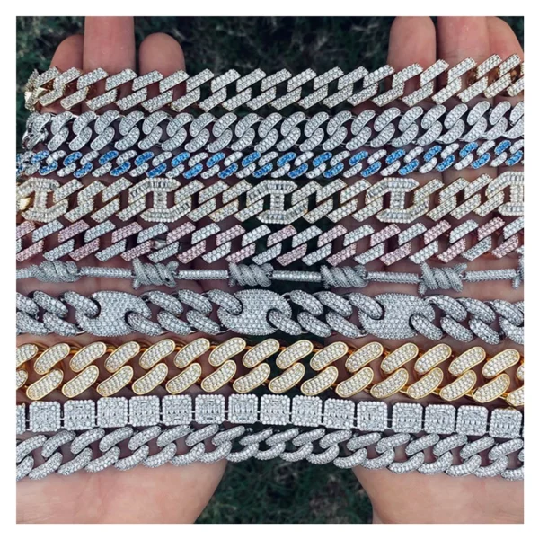 TOP ICY 13mm Micro Pave AAA CZ Iced Out 18k Gold Cuban Link Chain Lab Diamond New Hiphop Iced Out Cuban Link Chain Necklace - Image 6