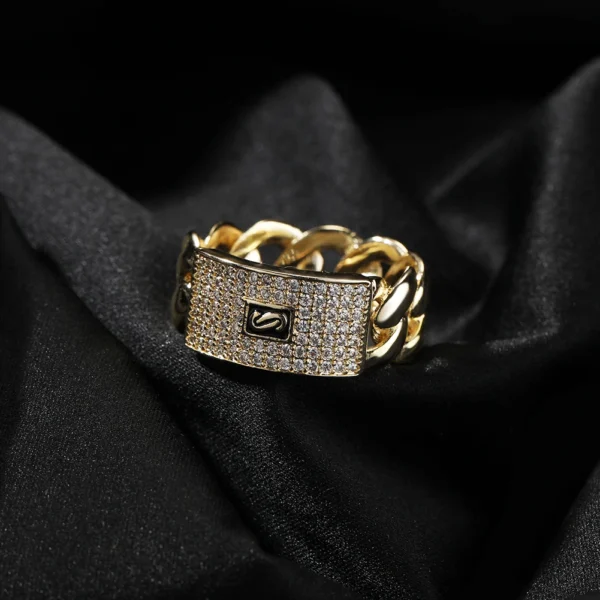 Fine Jewelry Rings 14k Gold Ring Trendy Fashion Popular Style Hip Hop Jewelry Cuban Ring Men's Jewelry Drop-shipping - Image 4