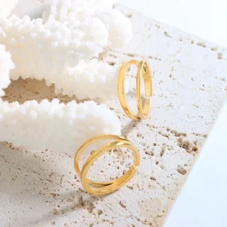 High Quality Versatile Personalized C-Shaped Open Ring Minimal Stainless Steel Jewelry for Engagement Party Anniversary