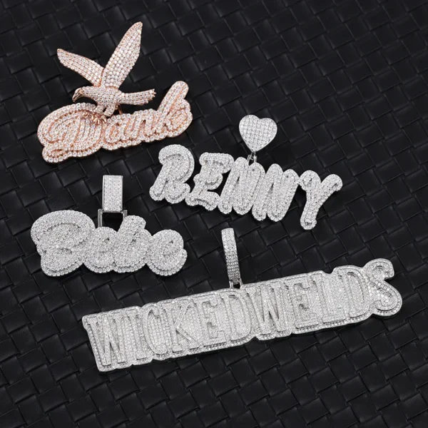 Custom Diamond Pendant S925 Silver Letter/logo/name Iced Moissanite 18k Gold Plated for Rapper Hip Hop Charms Cuban Jewelry