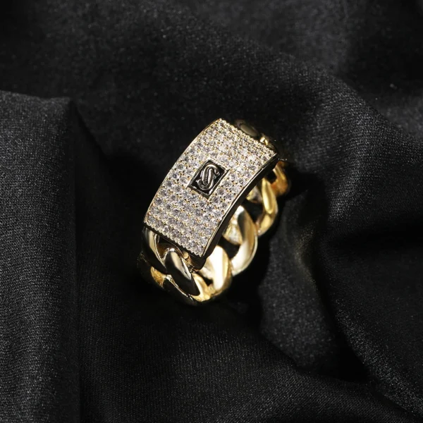 Fine Jewelry Rings 14k Gold Ring Trendy Fashion Popular Style Hip Hop Jewelry Cuban Ring Men's Jewelry Drop-shipping - Image 3