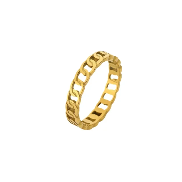 Classic 18K Gold Plated Stainless Steel Women Ring Fashion Jewelry for Parties and Gifts - Image 4
