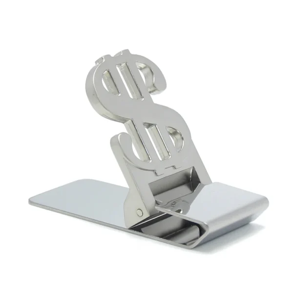New Modern Brand Dollar Sign Clamp Pocket Purse Cash Holder Organizer Men Women Promotional Folding Metal Money Clip - Image 4