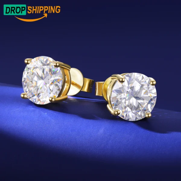 Luxury Mossanite Jewelry 3mm-11mm Classic Screw Back Gold 925 Sterling Silver VVS Moissanite Diamond Stud Earrings for Men Women - Image 6
