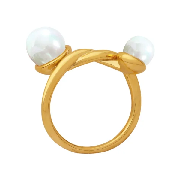 2023 Fashion Cheap Price High Quality Simple Design Korean Style High Quality 18K Gold Plated Stainless Steel Twist Ring - Image 6