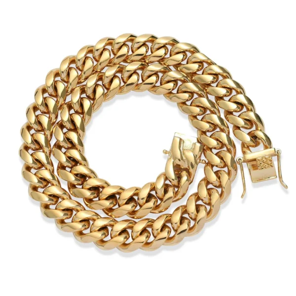 Filled Chain Plated Necklace Set Gold Jewelry Cuban Stainless Steel Mens for Men Wholesale 14k 18k Gold Fashion Design NL 2023 - Image 3