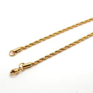 2-4mm Stainless Steel Chain Twist Rope Gold Chain Necklace