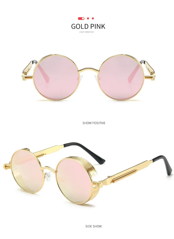 Fashion Style Vintage Round Steam Punk Sunglasses Men's Spring Metal Steampunk Mirror Sun Glasses for Men Women - Image 5