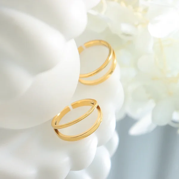 High Quality Versatile Personalized C-Shaped Open Ring Minimal Stainless Steel Jewelry for Engagement Party Anniversary - Image 3