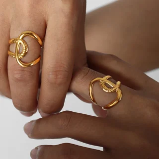 Open Ring Textured Stainless Steel Fashion Jewelry Factory Direct Supply Waterproof for Engagement Party Anniversary