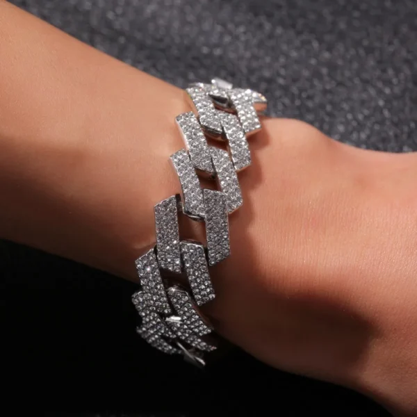 Luxury Wholesale Hip Hop Jewelry Thick Miami Exaggerated Cuban Chain Sterling Silver Iced Out Cuban Link Chain Alloy Men - Image 3
