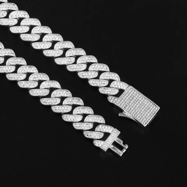 Hot Sale White Gold Cuban Link Chain Necklace Hip Hop Style Iced out Diamond and Zircon for Wedding Engagement or Gift - Image 4