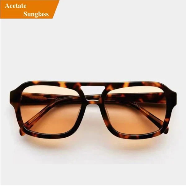 2024 Custom Brand Private Label Men Luxury Premium Designer Acetate UV400 Widen Temple Acetate Sunglasses - Image 6
