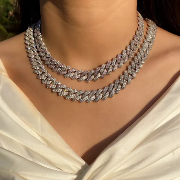 TOP ICY 13mm Micro Pave AAA CZ Iced Out 18k Gold Cuban Link Chain Lab Diamond New Hiphop Iced Out Cuban Link Chain Necklace - Image 2