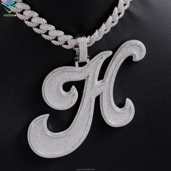 Custom Diamond Pendant S925 Silver Letter/logo/name Iced Moissanite 18k Gold Plated for Rapper Hip Hop Charms Cuban Jewelry - Image 3