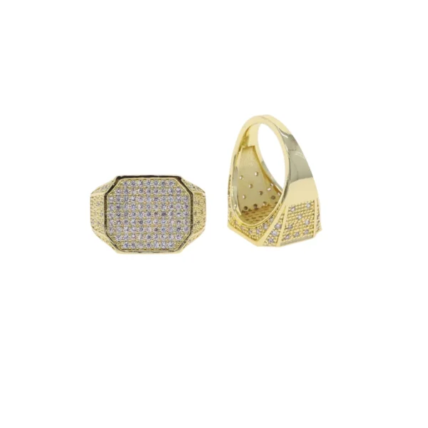 Geometric Square Shaped Micro Paved 5A Cubic Zirconia Classic Simple Small Pinky Finger Ring for Women - Image 2