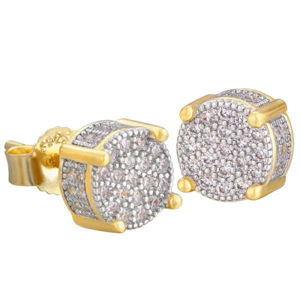 KRKC Fashion 14K/White Gold Plated Round CZ Stud Earrings