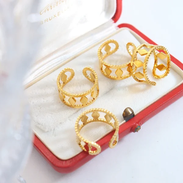 Wholesale Hot Selling Nice High Quality 18K Gold Stainless Steel Rings Adjustable Jewelry Rings for Lady