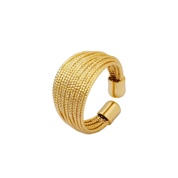 Fashion Layer Line Half Circle Ring Women's Simple Stainless Steel Ring - Image 6