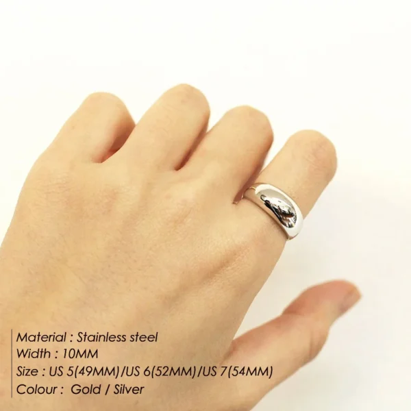 Fine Jewelry PVD Gold Plated Dainty Ring 316l Stainless Steel Hypoallergenic Women Punk Ring - Image 3
