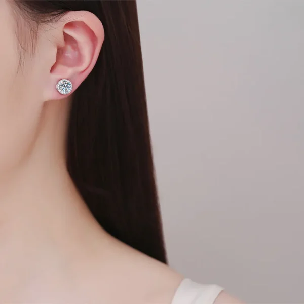 S925 Sterling Silver Moissanite Diamond Ear-Free Magnetic Cure Earrings - Image 4