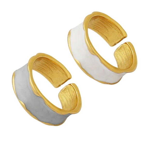 Hot Selling Morandi Ring Stainless Steel Genuine Gold Adjustable Ring - Image 6