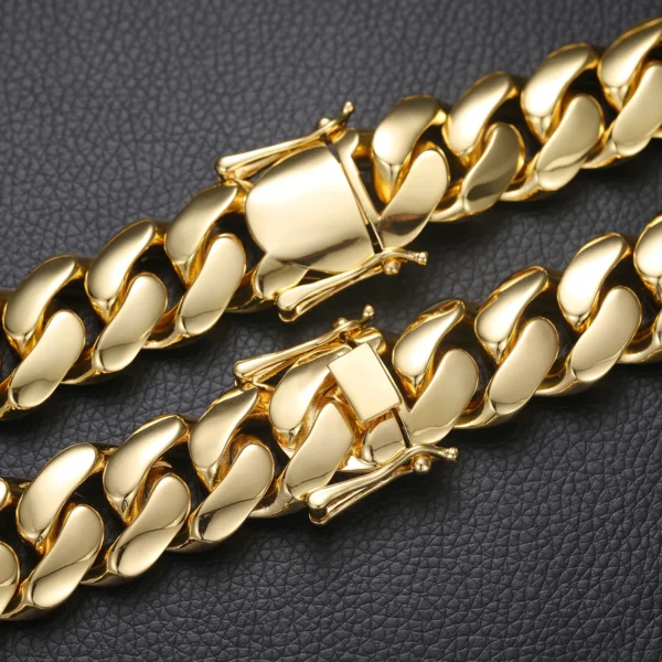 Cubana Heavy 20mm 10K 14K 18K Real Gold Plated Fashion Cuban Link Chain Luxury Miami Hip Hop Jewelry Choker Necklace for Men - Image 2