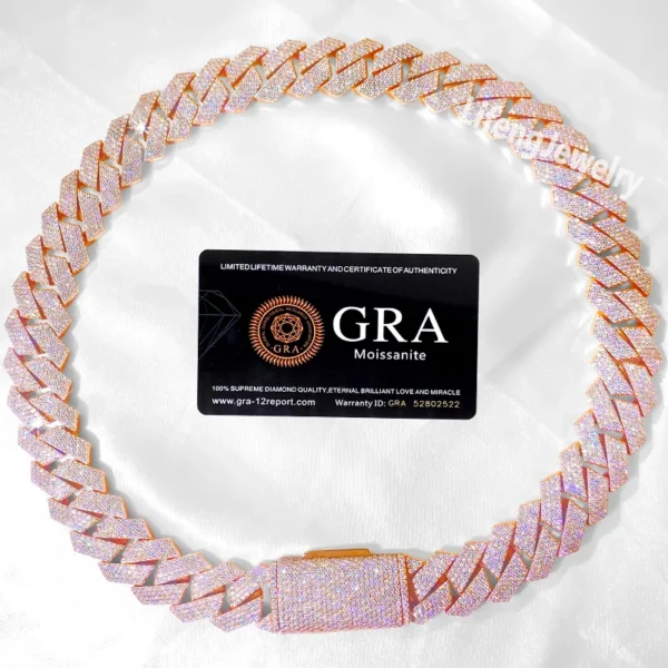 Custom 20mm 4-Rows 925 Sterling Silver Rose Gold Vvs Cuban Link Chain for Men Iced Out Hip Hop Diamond Moissanite Fine Necklaces - Image 6