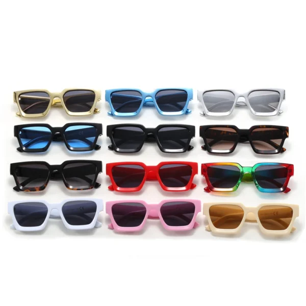 Superhot Eyewear SP009 Custom Logo Private Label Sun Glasses Vintage Black Chunky Square Sunglasses - Image 4