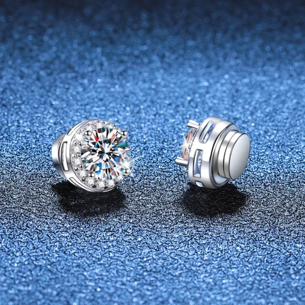 S925 Sterling Silver Moissanite Diamond Ear-Free Magnetic Cure Earrings