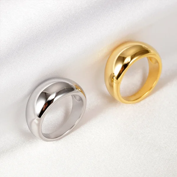 Fine Jewelry PVD Gold Plated Dainty Ring 316l Stainless Steel Hypoallergenic Women Punk Ring - Image 6