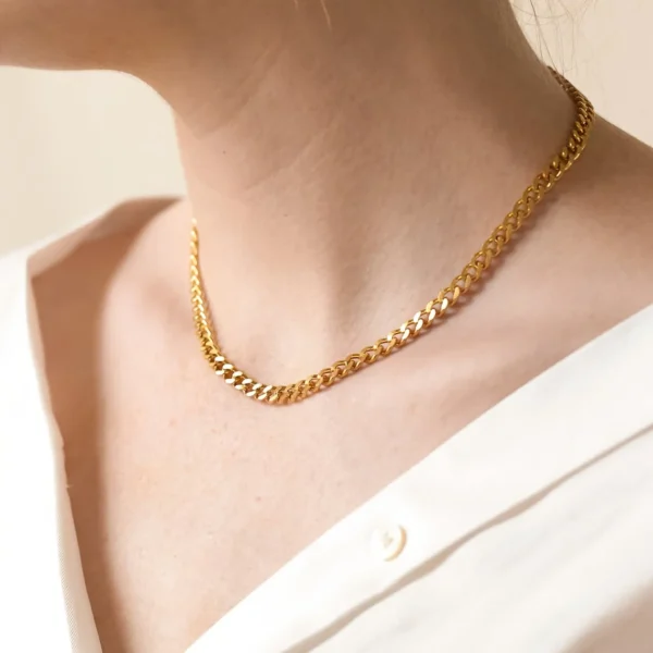 8mm 6mm 5mm 3mm Miami Cuban 14K Real Gold Plating Necklace Man Stainless Steel Hip Hop Jewelry Curb Link Chain for MEN Women - Image 5