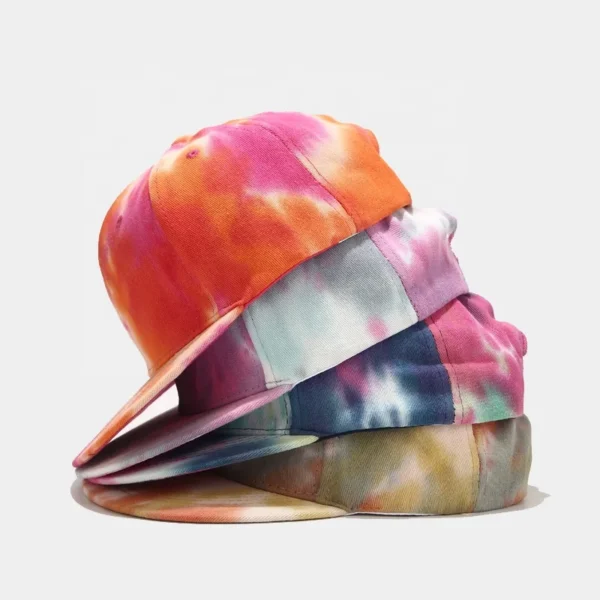 Tucker Fashion Flat Brim Hip-Hop Peaked Cap Street Style Sun Protection Baseball Cap with Tie-Dye Design - Image 6