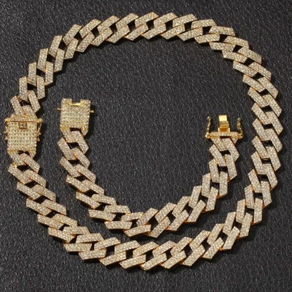Luxury Wholesale Hip Hop Jewelry Thick Miami Exaggerated Cuban Chain Sterling Silver Iced Out Cuban Link Chain Alloy Men - Image 2