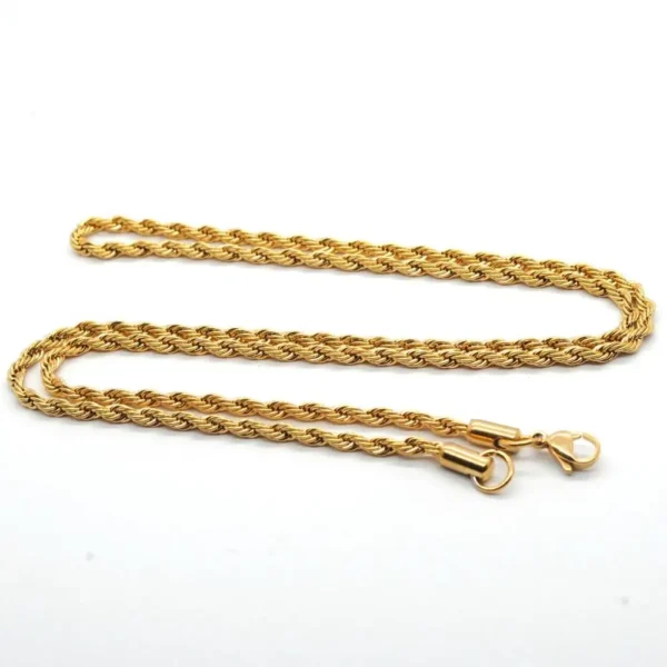 2-4mm Stainless Steel Chain Twist Rope Gold Chain Necklace - Image 3