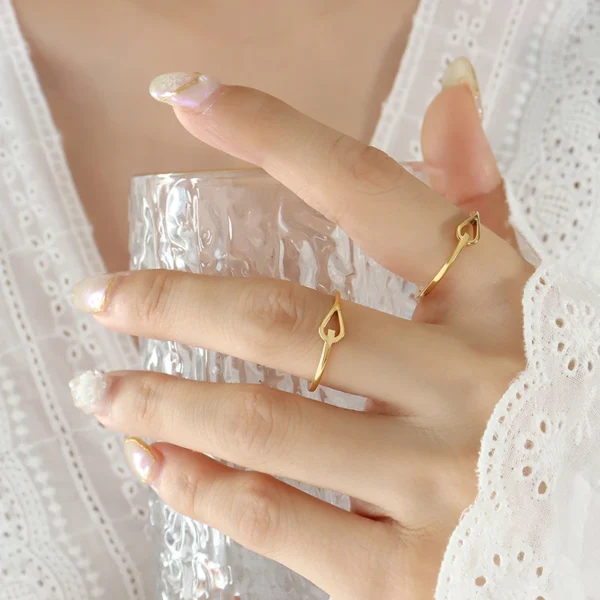 Hip Hop Hollow Ring Fine Stainless Steel Couple Ring - Image 4